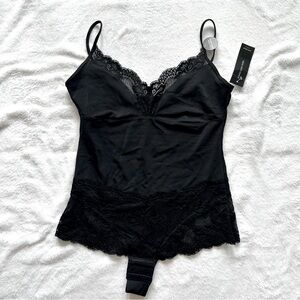 Jones New York Lace Trim Body Briefer Shapewear Lingerie, Large